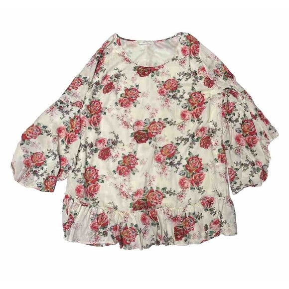 A BEAUTIFUL SOUL Women Size 2x C Tunic Short Dress Boho Floral Baby Doll - Picture 6 of 11